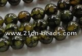 CAG234 15.5 inches 8mm round dragon veins agate gemstone beads