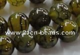 CAG237 15.5 inches 14mm round dragon veins agate gemstone beads