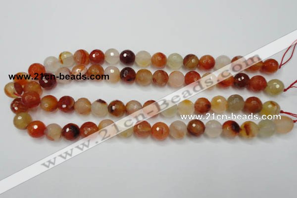 CAG2383 15.5 inches 10mm faceted round red agate beads wholesale