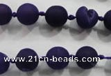 CAG2800 15.5 inches 10mm round matte druzy agate beads whholesale