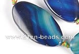 CAG308 21*41mm twisted oval  agate beads Wholesale