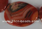 CAG3270 15.5 inches 28*40mm freeform red line agate beads