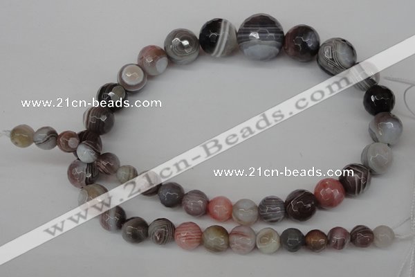 CAG3595 15.5 inches 8mm - 17mm faceted round botswana agate beads