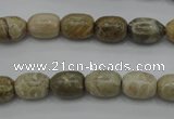 CAG3888 15.5 inches 8*12mm drum chrysanthemum agate beads