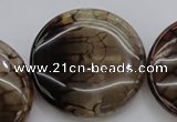 CAG4069 15.5 inches 40mm flat round dragon veins agate beads