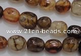 CAG4139 15.5 inches 6*8mm nuggets dragon veins agate beads