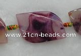 CAG417 15.5 inches 30*40mm twisted leaf agate beads Wholesale