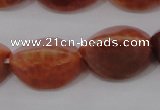 CAG4204 15.5 inches 10*14mm trihedron natural fire agate beads