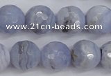 CAG4364 15.5 inches 12mm faceted round blue lace agate beads