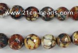CAG4525 15.5 inches 10mm faceted round fire crackle agate beads