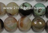 CAG4581 15.5 inches 16mm faceted round fire crackle agate beads