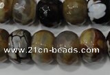 CAG4598 15.5 inches 12*16mm faceted rondelle fire crackle agate beads