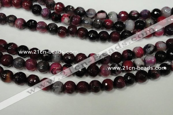 CAG4651 15.5 inches 8mm faceted round fire crackle agate beads