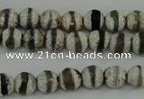 CAG4721 15 inches 6mm faceted round tibetan agate beads wholesale