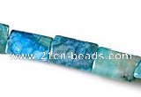 CAG487 15 inches 10*15mm rectangle cyan crazy lace agate beads wholesale