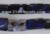 CAG4881 15 inches 13*18mm faceted rectangle fire crackle agate beads