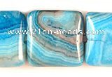 CAG510 15 inches 12*12mm square cyan crazy lace agate beads wholesale
