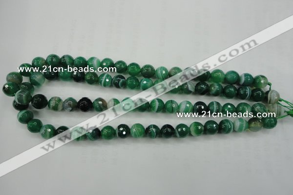 CAG5123 15.5 inches 10mm faceted round line agate beads wholesale