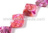 CAG515 15 inches 16*18mm rhombus fuchsia crazy lace agate beads