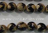 CAG5160 15 inches 10mm faceted round tibetan agate beads wholesale