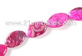 CAG517 15 inches 10*14mm oval  fuchsia crazy lace agate gemstone beads