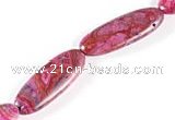 CAG518 15 inches 12*28mm oval  fuchsia crazy lace agate beads wholesale