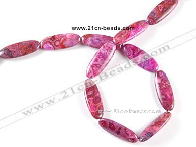 CAG518 15 inches 12*28mm oval  fuchsia crazy lace agate beads wholesale