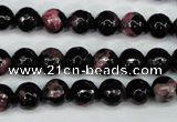 CAG5198 15 inches 8mm faceted round fire crackle agate beads