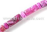CAG521 15 inches column and rondelle  fuchsia crazy lace agate beads