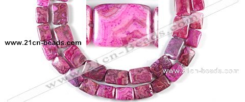 CAG523 Multi sizes rectangle fuchsia crazy lace agate beads wholesale