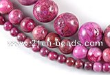 CAG524 15 inches 6mm & 10mm & 16mm round fuchsia crazy lace agate beads