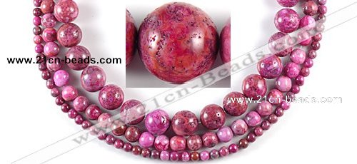 CAG524 15 inches 6mm & 10mm & 16mm round fuchsia crazy lace agate beads