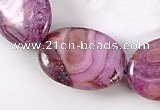 CAG529 15 inches 13*18mm oval purple crazy lace agate beads wholesale