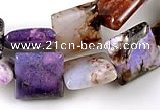 CAG536 15 inches 13*13mm square purple crazy lace agate beads wholesale