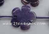 CAG5397 15.5 inches 26mm – 28mm carved flower dragon veins agate beads