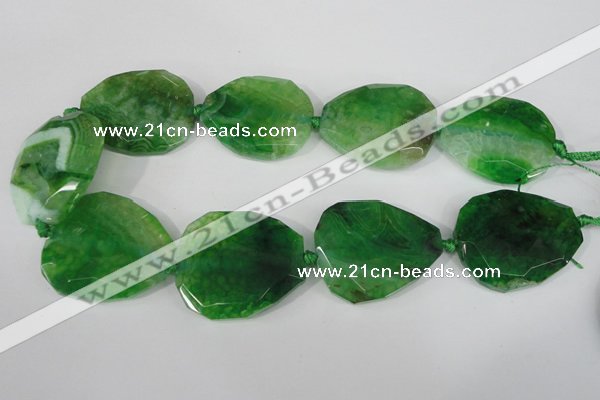 CAG5489 15.5 inches 30*35mm – 35*40mm faceted freeform agate beads