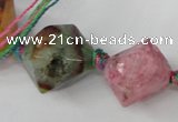CAG5503 15.5 inches 13*13mm – 22*22mm faceted bicone agate beads