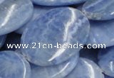 CAG562 16 inches 30*40mm oval blue agate gemstone beads wholesale