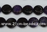 CAG5633 15 inches 12mm flat round dragon veins agate beads