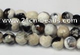 CAG5665 15 inches 6mm faceted round fire crackle agate beads