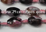 CAG5783 15 inches 12*16mm faceted rice fire crackle agate beads