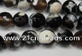 CAG5807 15 inches 10mm faceted round fire crackle agate beads