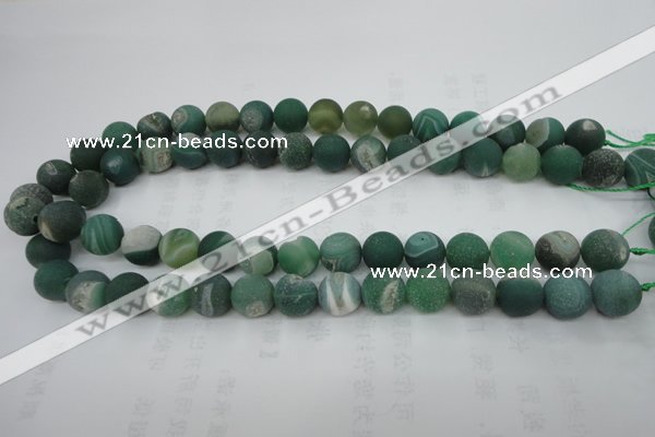 CAG5928 15 inches 12mm round matte druzy agate beads wholesale