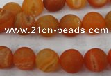 CAG5934 15 inches 10mm round matte druzy agate beads wholesale