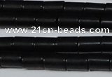 CAG6031 15.5 inches 6*8mm tube matte black agate beads