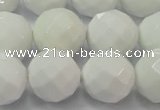 CAG6104 15.5 inches 12mm faceted round white agate gemstone beads