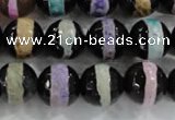 CAG6135 15 inches 8mm faceted round tibetan agate gemstone beads
