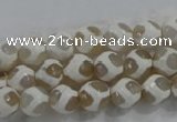 CAG6176 15 inches 10mm faceted round tibetan agate gemstone beads