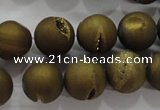 CAG6278 15 inches 20mm round plated druzy agate beads wholesale