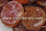 CAG634 15.5 inches 40mm coin natural fire agate beads wholesale